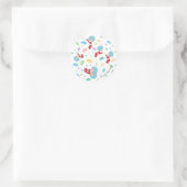 Ding één ding twee lieve dingen patroon ronde sticker (Tas)