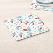 Ding één ding twee lieve dingen patroon vierkante kartonnen onderzetter (Schuin)