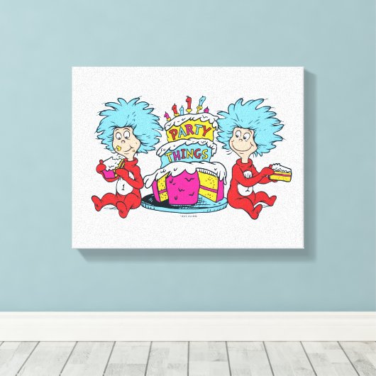 Ding één ding twee partij dingen canvas afdruk (Insitu (Houten vloer))