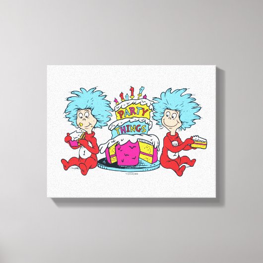 Ding één ding twee partij dingen canvas afdruk (Voorkant)