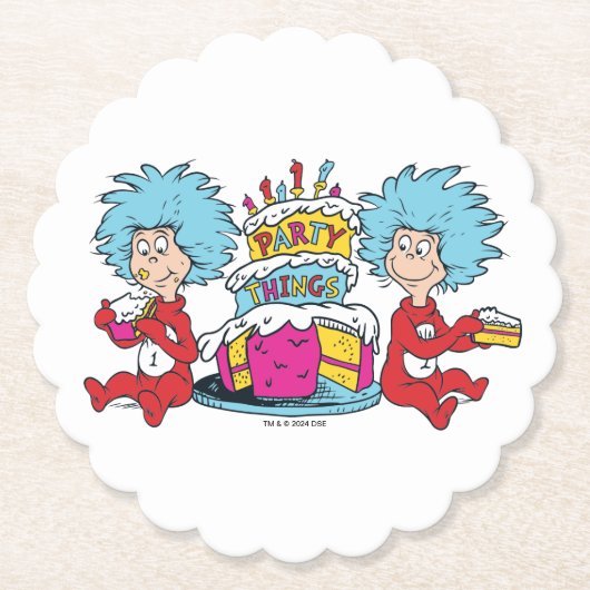 Ding één ding twee partij dingen kartonnen onderzetters (Voorkant)