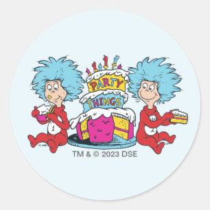 Ding één ding twee partij dingen ronde sticker