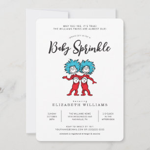 Ding Een Ding Twee Rode Tweeling Baby Sprinkle Kaart