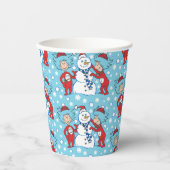 Ding één ding twee sneeuwman patroon papieren bekers (Voorkant)