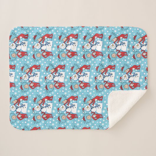 Ding één ding twee sneeuwman patroon sherpa deken (Voorkant (horizontaal))