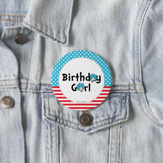 Ding één ding twee tweeling verjaardag | Verjaarda Ronde Button 7,6 Cm (In situ)