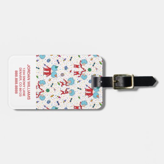 ding één ding twee viering patroon bagagelabel (Voorkant horizontaal)