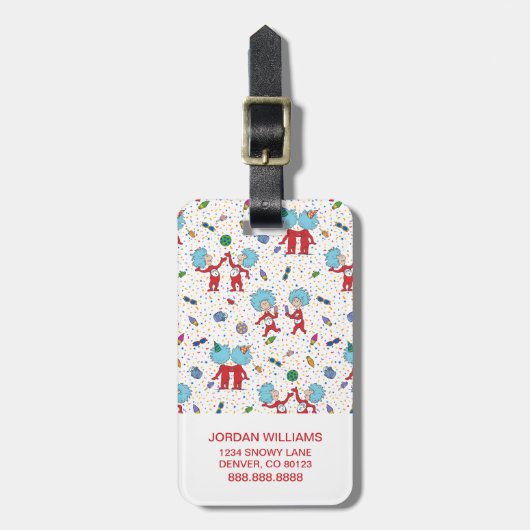 ding één ding twee viering patroon bagagelabel (Voorkant verticaal)