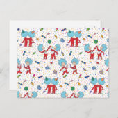 ding één ding twee viering patroon briefkaart (Voorkant / Achterkant)