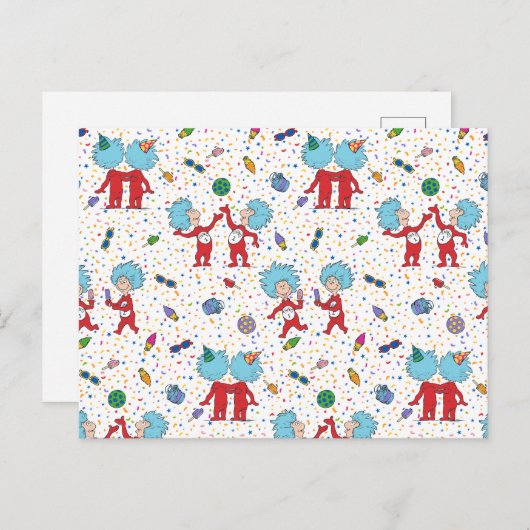 ding één ding twee viering patroon briefkaart (Voorkant / Achterkant)