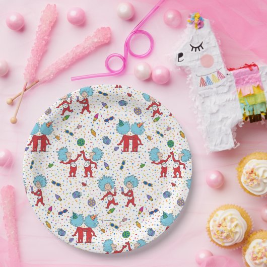 ding één ding twee viering patroon papieren bordje (Feest)