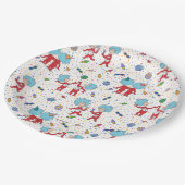 ding één ding twee viering patroon papieren bordje (Gekanteld)