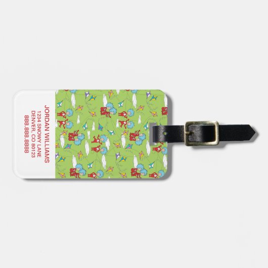 Ding Een Ding Twee Vliegende Vlieger Dingen Patroo Bagagelabel (Voorkant horizontaal)