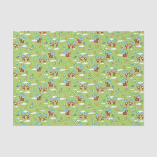 Ding Een Ding Twee Vliegende Vlieger Dingen Patroo Tissuepapier (Voorkant)