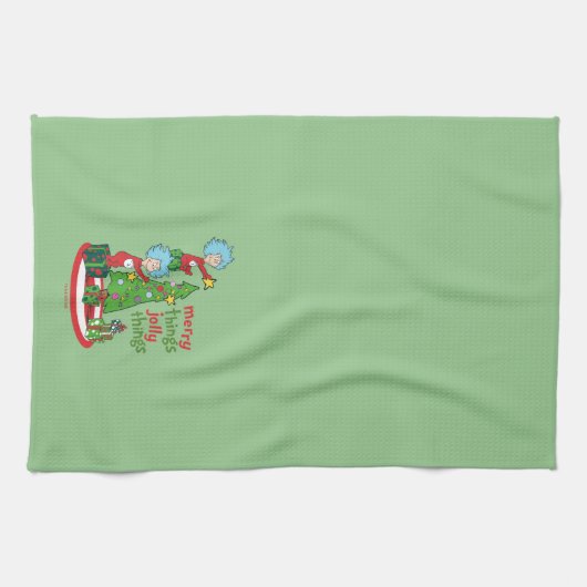 Ding Een Ding Twee Vrolijke Dingen Jolly Dingen Theedoek (Horizontaal)