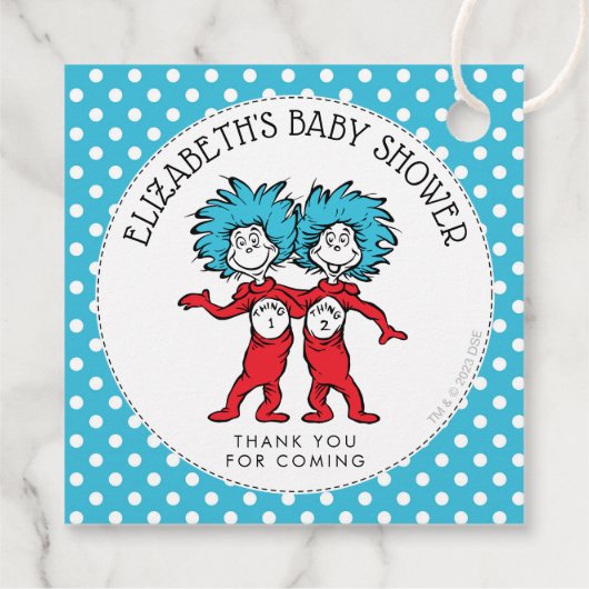 Ding één, twee | Tweeling Baby shower Bedankjes Labels (Achterkant)