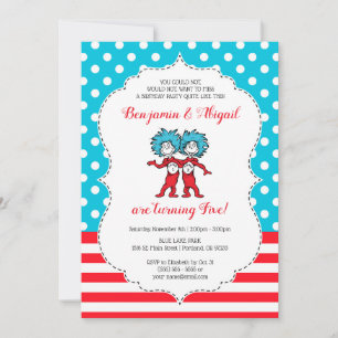 Ding één, twee   Twins Verjaardag Kaart