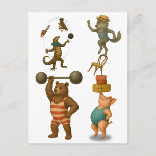 Dingaling Bros Circus acts Briefkaart