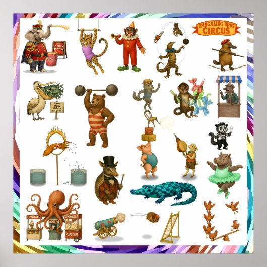 Dingaling Bros Circus acts Poster (Voorkant)