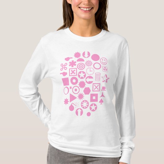 Dingbat Abstract - Roze T-shirt (Voorkant)