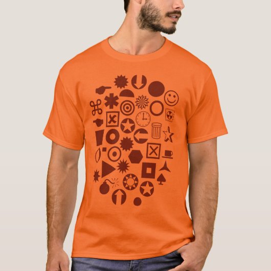 Dingbat Abstract - Walnut T-shirt (Voorkant)