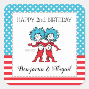 Dingen 1 Ding 2   Twins Birthday Vierkante Sticker
