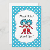Dingen 1 Dingen 2 | Twins Baby shower Dankuwel Bedankkaart (Voorkant / Achterkant)