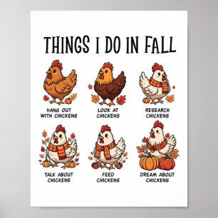 Dingen die ik doe in de herfst Kippen Herfst Boerd Poster
