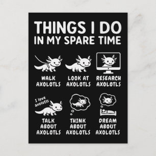 Dingen die ik doe in mijn vrije tijd Axolotl hobby Briefkaart