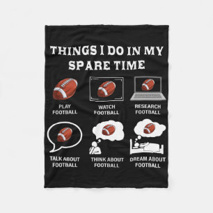 Dingen die ik doe in mijn vrije tijd Football lief Fleece Deken