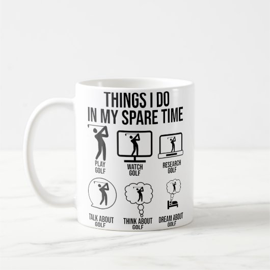 Dingen die ik doe in mijn vrije tijd Golfspeler Go Koffiemok (Links)