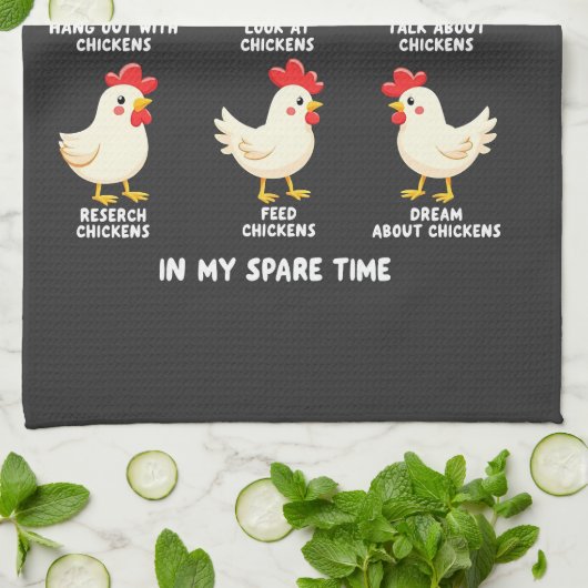 Dingen die ik doe in mijn vrije tijd Kippenfokkeri Theedoek (Gevouwen)