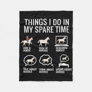Dingen die ik doe in mijn vrije tijd - Paardenlief Fleece Deken
