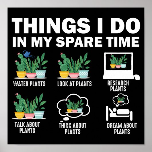 Dingen die ik doe in mijn vrije tijd Planten Poster (Voorkant)
