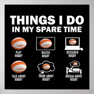 Dingen die ik doe in mijn vrije tijd rugby poster