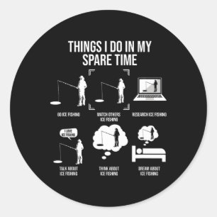 Dingen die ik doe in mijn vrije tijd Vissen Nieuwi Ronde Sticker
