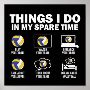 Dingen die ik doe in mijn vrije tijd volleybal poster