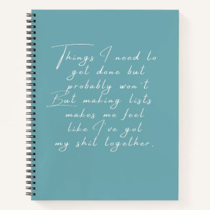 Dingen die ik moet doen, maar waarschijnlijk niet  notitieboek