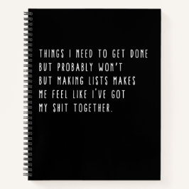 Dingen die ik moet doen, maar waarschijnlijk niet  notitieboek