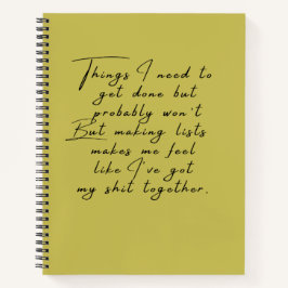 Dingen die ik moet doen, maar waarschijnlijk niet  notitieboek