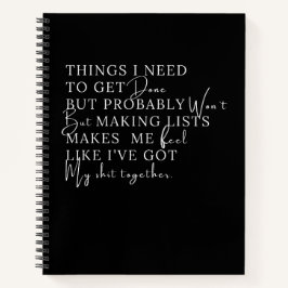 Dingen die ik moet doen maar waarschijnlijk niet z notitieboek