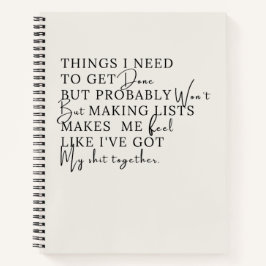 Dingen die ik moet doen maar waarschijnlijk niet z notitieboek