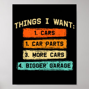 Dingen die ik wil Auto-onderdelen Grappige Automan Poster