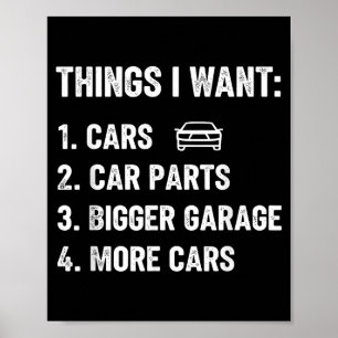Dingen die ik wil Auto-onderdelen Grappige Automan Poster