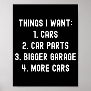 Dingen die ik wil Autodelen Grappige Automan Monte Poster