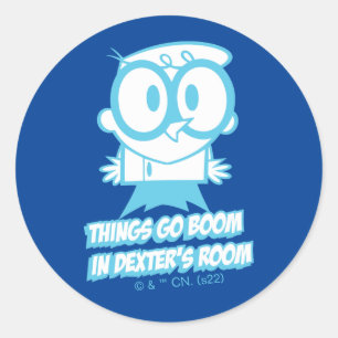 Dingen gaan in Dexter's kamer Ronde Sticker