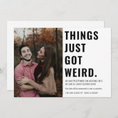 Dingen hebben gewoon een vreemde foto.. save the date (Voorkant / Achterkant)