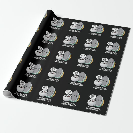 Dingen IJzeren werken met grappige IJzer Pun Dark Cadeaupapier (Uitgerold)