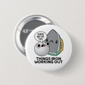 Dingen IJzeren werken met grappige ijzerdraad Ronde Button 5,7 Cm (Voorkant /achterkant)