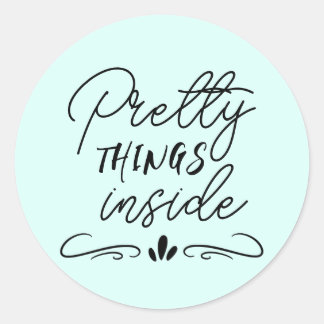 dingen in Bleek Mint Green Round Sticker